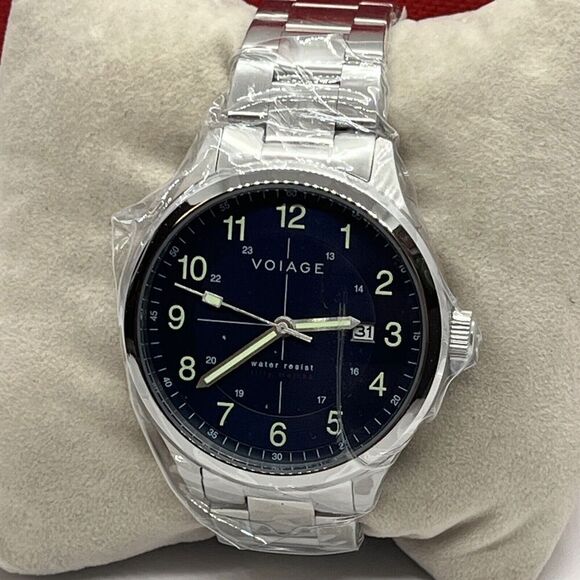 Voiage VG-2001-33 Men's Silver Stainless Steel Analog Dial Quartz Watch JMB47 - Picture 2 of 12